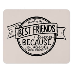 Best Friends Forever Mouse Pad, Funny Friendship Quote Gift, Unique Office Desk Accessory, Sarcastic Bestie Present - Tawshia