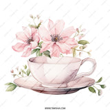 Floral Tea Cup Mug, Flower Arrangement Coffee Cup, Watercolor Tea Cup Art Mug, Botanical Illustration Tea Time, Gift for Tea Lovers - Tawshia