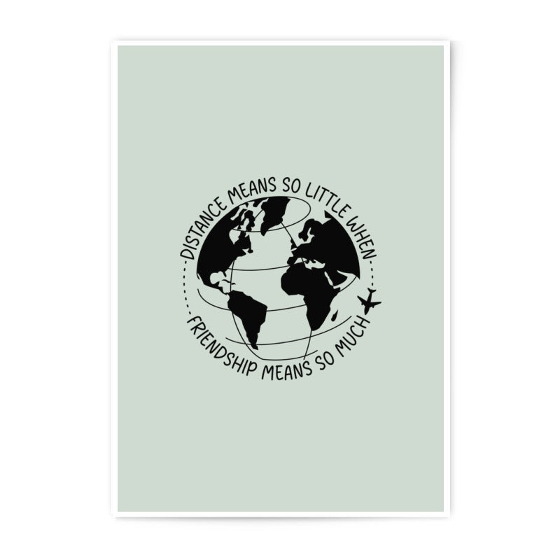 Long Distance Friendship, Photographic Prints, Globe Art, Travel Prints, Friendship Gift, Inspirational Wall Art, Distance Gift - Tawshia