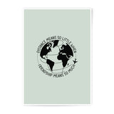 Long Distance Friendship, Photographic Prints, Globe Art, Travel Prints, Friendship Gift, Inspirational Wall Art, Distance Gift - Tawshia