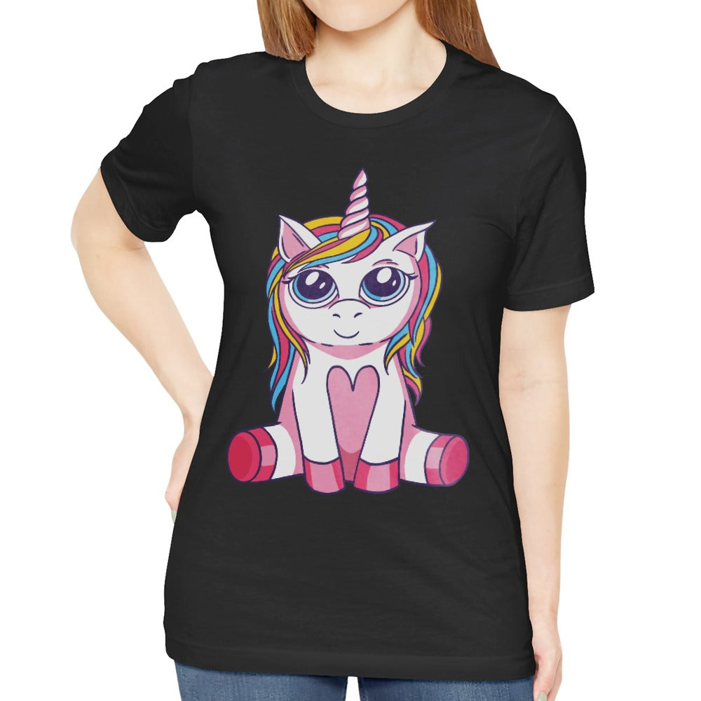 Colorful Unicorn Cartoon Print T-shirt product type