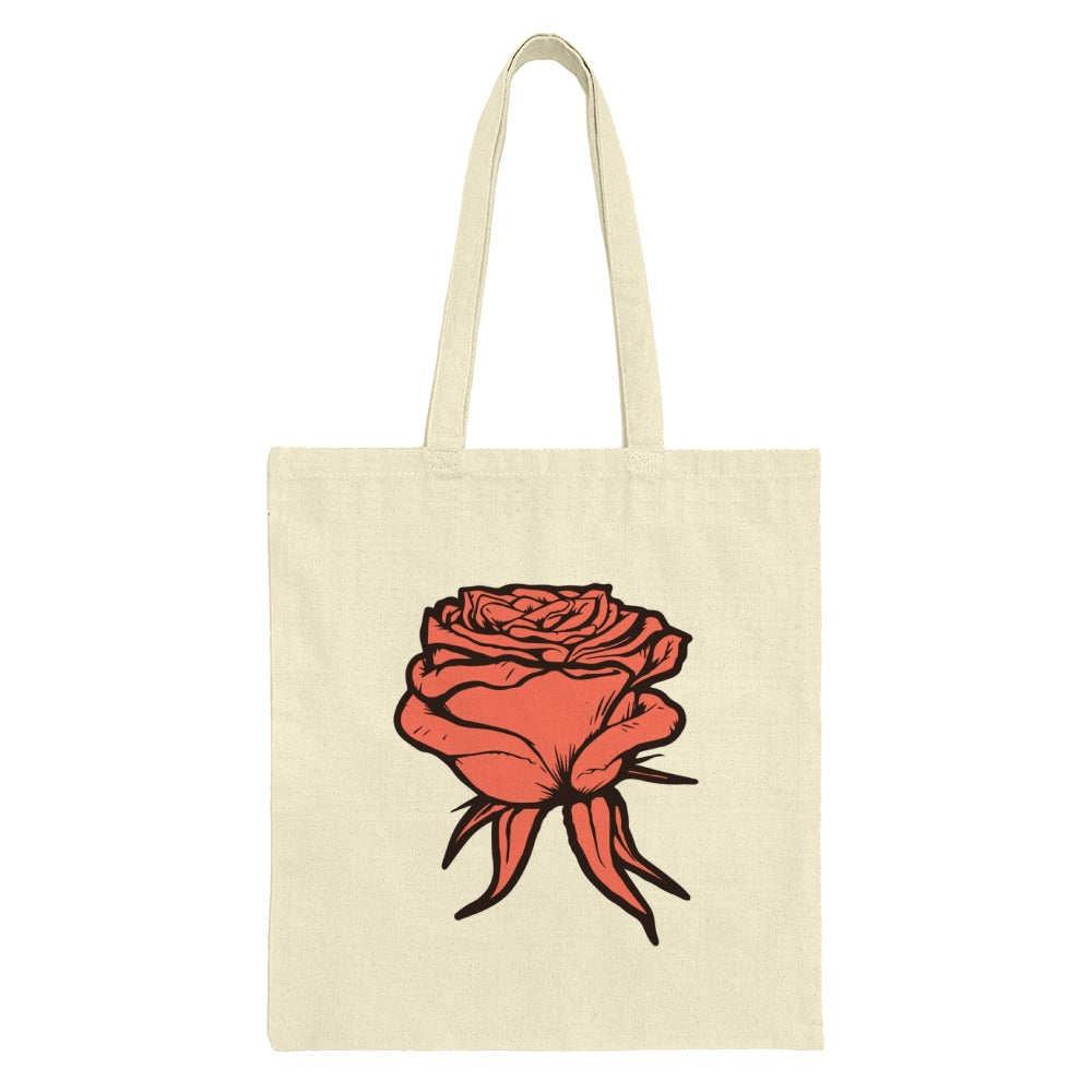 Red Rose Tote Bag, Floral Print, Botanical Bag, Stylish Shopping Bag, Everyday Carry, Cute Tote, Gift Idea, Aesthetic Tote Bag, Trendy - Tawshia
