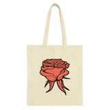 Red Rose Tote Bag, Floral Print, Botanical Bag, Stylish Shopping Bag, Everyday Carry, Cute Tote, Gift Idea, Aesthetic Tote Bag, Trendy - Tawshia