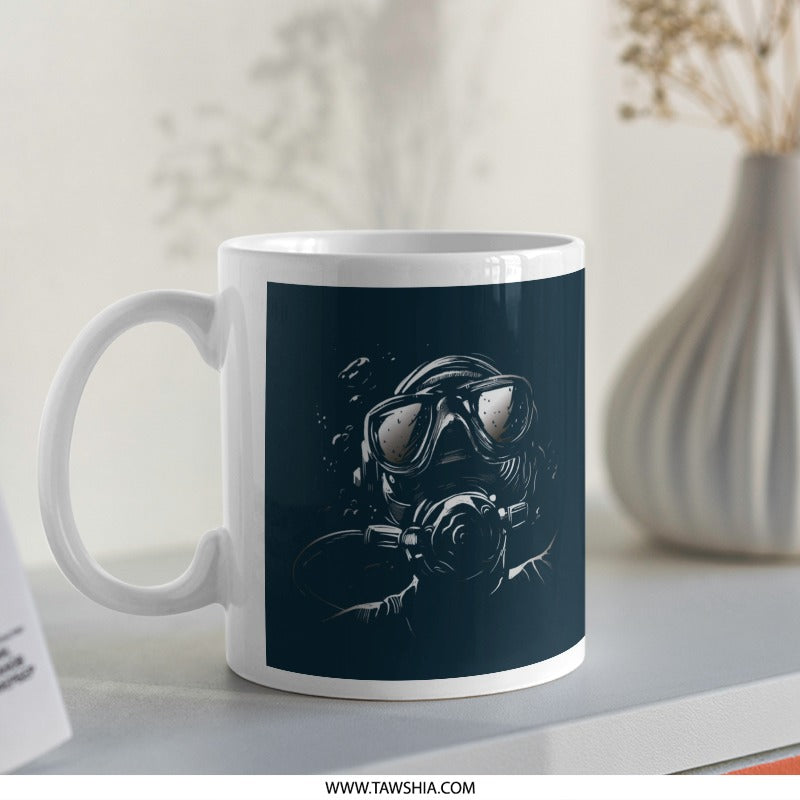 Unique Artistic Diver Design Printed Mug product