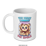 You Make Me Smile Mug, Cute Cookie Jar Mug, Funny Mug Gift, Kawaii Mug, Happy Mug, Graphic Mug, Hot Beverage Mug - Tawshia