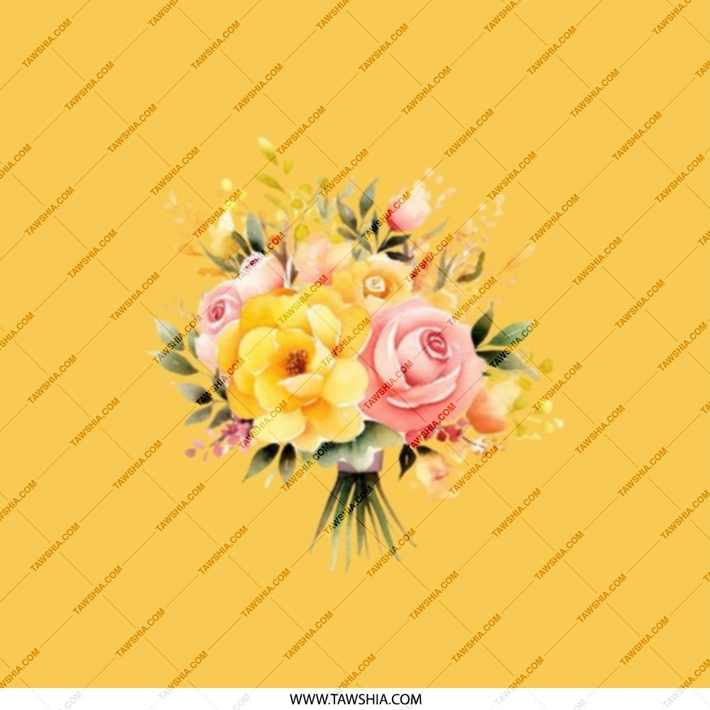 Floral Bouquet Pocket Mirror, Yellow Rose Compact Mirror, Cosmetic Mirror, Makeup Mirror, Gift for Her, Bridesmaid Gift - Tawshia