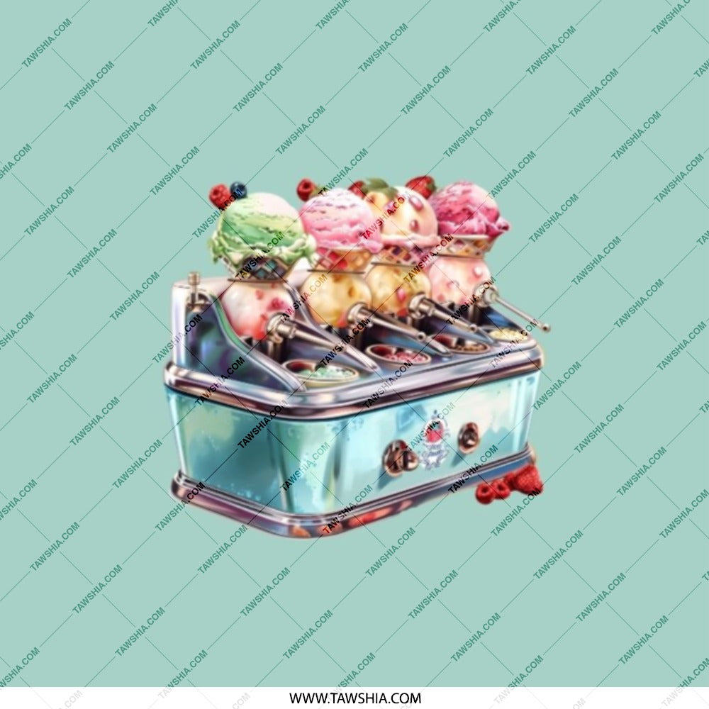Ice Cream Parlor Pocket Mirror, Cute Pocket Mirror, Sweet Treat Design, Retro Style Mirror, Summer Pocket Mirror, Gift For Ice Cream Lover - Tawshia