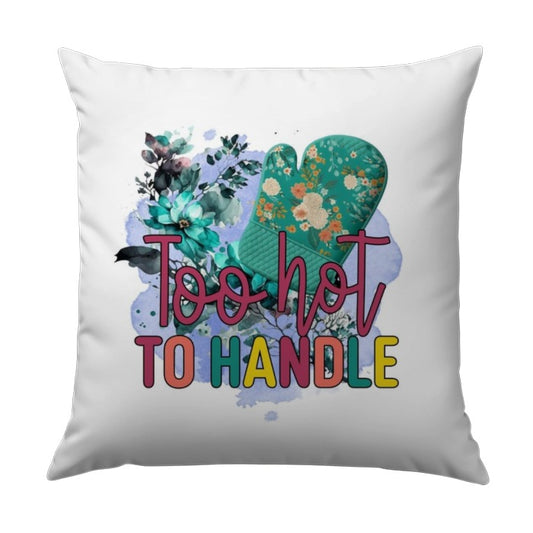 Too Hot To Handle Pillow, Floral Oven Mitt Throw Pillow, Kitchen Decor Pillow, Cute Home Decor, Decorative Pillows, Unique Pillow Gift Idea - Tawshia