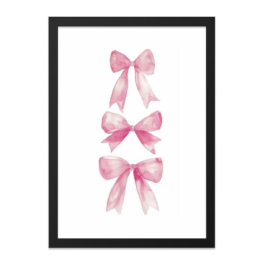 Pink Bows Watercolor Art, Wall Art Print, Watercolor Bows, Girly Wall Decor, Nursery Decor, Pink Decor, Bow Illustration (138 characters) - Tawshia