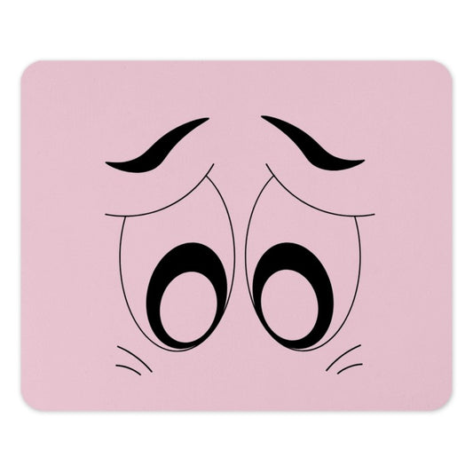 Cartoon Eyes Mouse Pad, Funny Sad Eyes, Pink Computer Accessory, Cute Desk Decor, Office Gift, Gamer Gift, Unique Mousepad - Tawshia