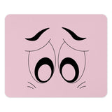 Cartoon Eyes Mouse Pad, Funny Sad Eyes, Pink Computer Accessory, Cute Desk Decor, Office Gift, Gamer Gift, Unique Mousepad - Tawshia