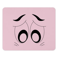 Cartoon Eyes Mouse Pad, Funny Sad Eyes, Pink Computer Accessory, Cute Desk Decor, Office Gift, Gamer Gift, Unique Mousepad - Tawshia
