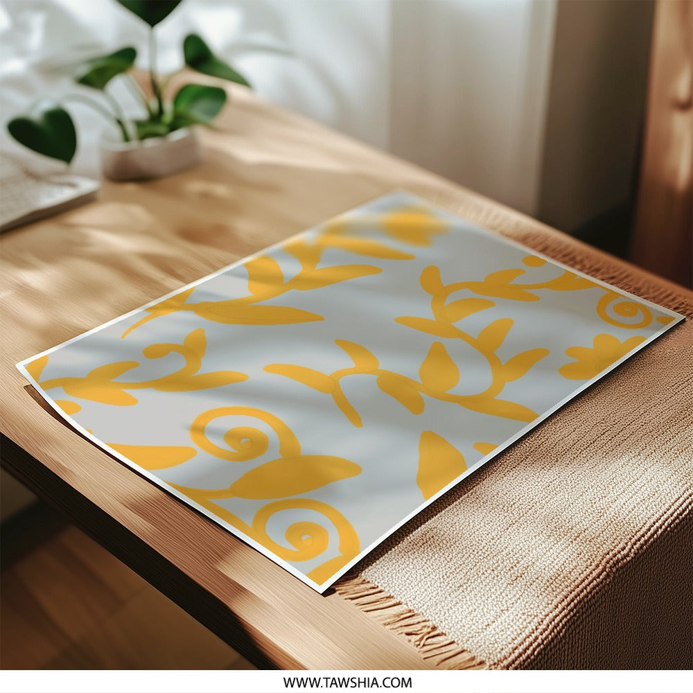 Floral Photographic Print, Golden Yellow Botanical Art, Abstract Floral Decor, Trendy Home Decor, Flower Print, Wall Art, Floral Art - Tawshia