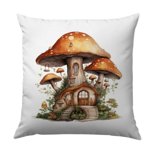 Mushroom House Pillow, Cottagecore Decor, Whimsical Pillow, Fairy Tale Decor, Fantasy Pillow, Home Decor, Gift Idea - Tawshia