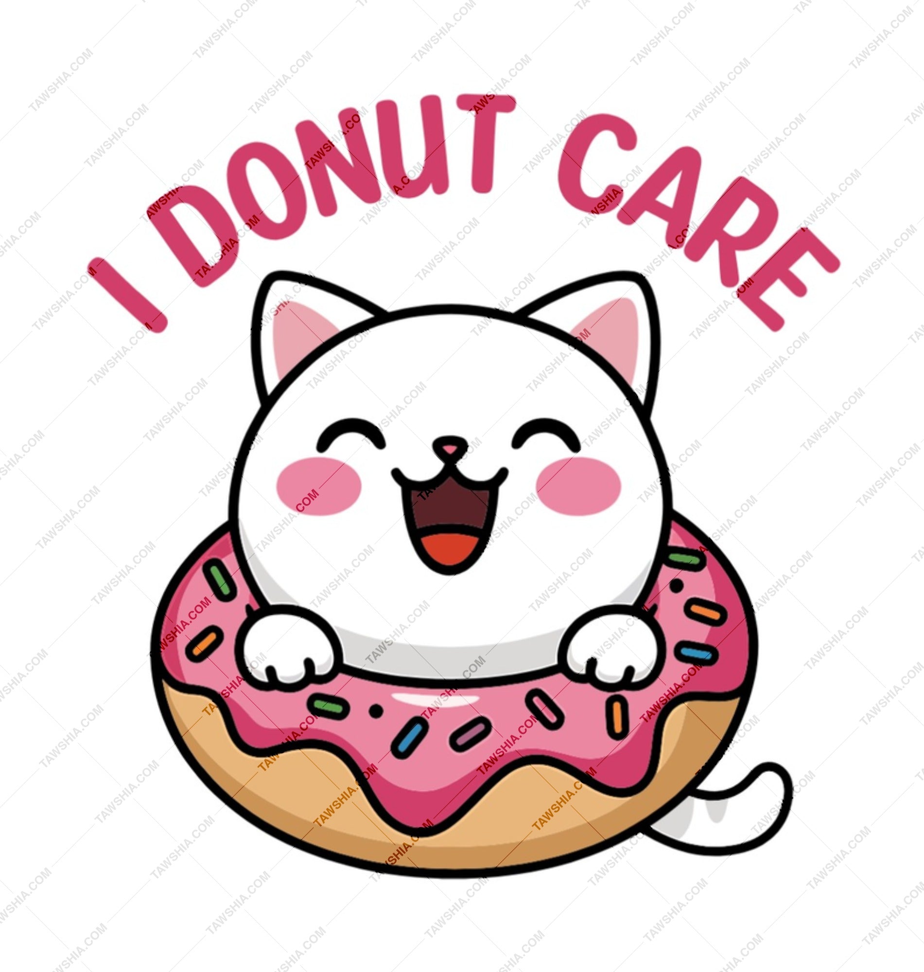 Donut Cat Mug, Funny Cat Lover Gift, Cute Kitten Coffee Mug, I Donut Care Mug, Sarcastic Mug, Kawaii Cat Mug, Unique Gift Idea - Tawshia