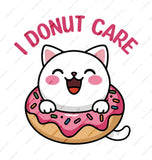 Donut Cat Mug, Funny Cat Lover Gift, Cute Kitten Coffee Mug, I Donut Care Mug, Sarcastic Mug, Kawaii Cat Mug, Unique Gift Idea - Tawshia