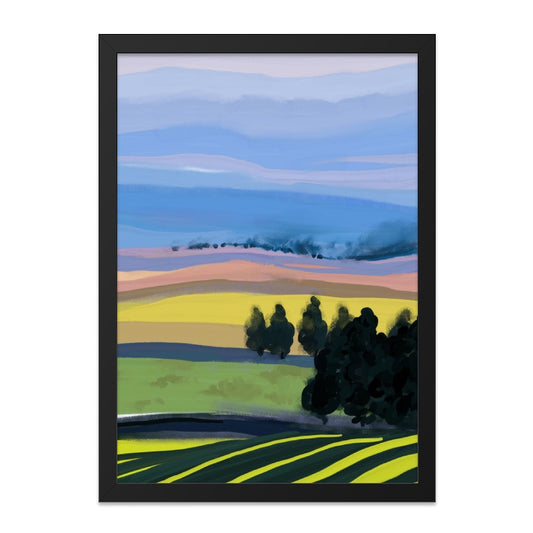 Abstract Landscape Wall Art, Field Painting, Modern Wall Decor, Farmhouse Art Print, Nature Artwork, Home Decor, Contemporary Art - Tawshia
