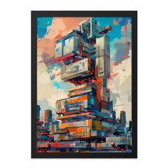 Futuristic Cityscape Wall Art, Abstract Building Print, Sci Fi Architecture Decor, Modern Home Wall Art, Contemporary Office Wall Art - Tawshia