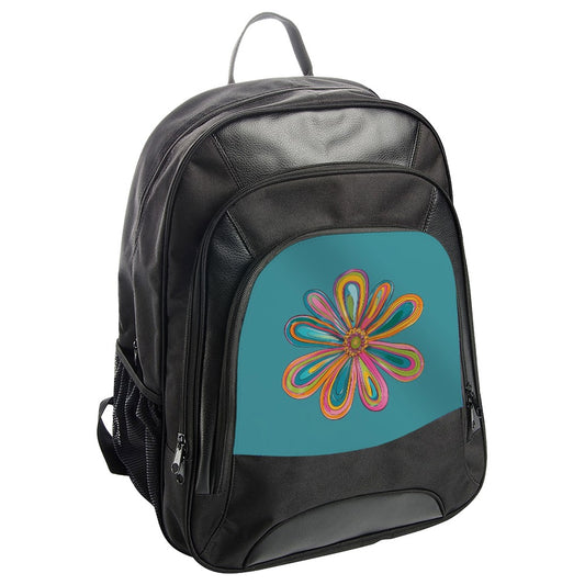 Colorful Flower BackPack, Floral Back Pack, Teal Back Pack, Funky Flower BackPack, Trendy Flower School Bag, Teacher BackPack - Tawshia