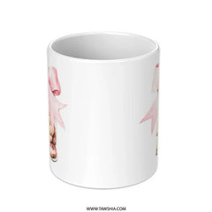 Cookie Jar Mug, Pink Bow Mug, Watercolor Design Mug, Baking Lover Gift, Cute Food Mug, Kitchen Decor, Hot Chocolate Mug - Tawshia