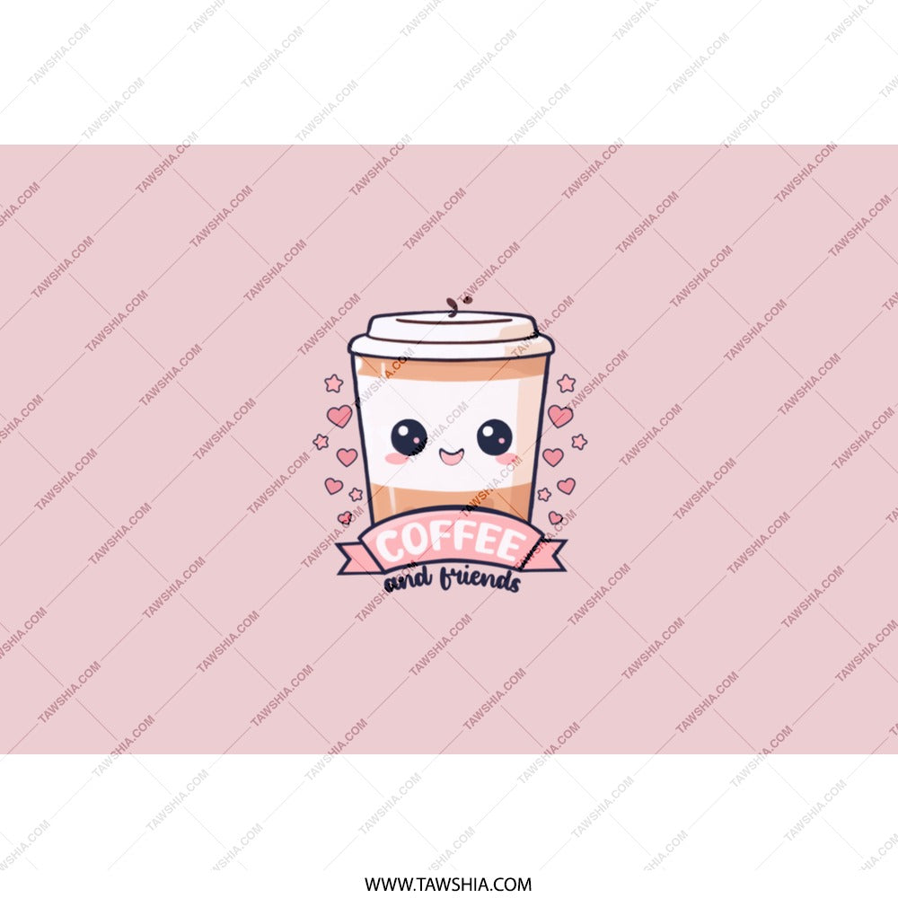 Kawaii Coffee Tumbler, Cute Coffee Cup, Coffee and Friends Tumbler, Kawaii Gift, Coffee Lover Gift, Gift for Friend, Tumbler with Straw - Tawshia