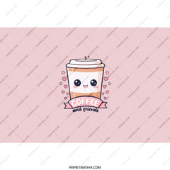 Kawaii Coffee Tumbler, Cute Coffee Cup, Coffee and Friends Tumbler, Kawaii Gift, Coffee Lover Gift, Gift for Friend, Tumbler with Straw - Tawshia