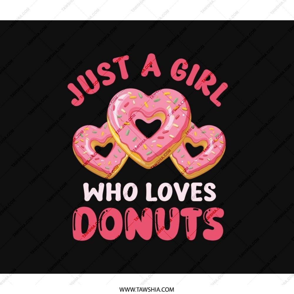 Donut Lover BackPack, Just a Girl Who Loves Donuts, Cute Heart Donut BackPack, Foodie BackPack, Gift for Donut Fan, Doughnut Lover - Tawshia