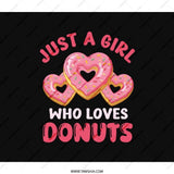 Donut Lover BackPack, Just a Girl Who Loves Donuts, Cute Heart Donut BackPack, Foodie BackPack, Gift for Donut Fan, Doughnut Lover - Tawshia