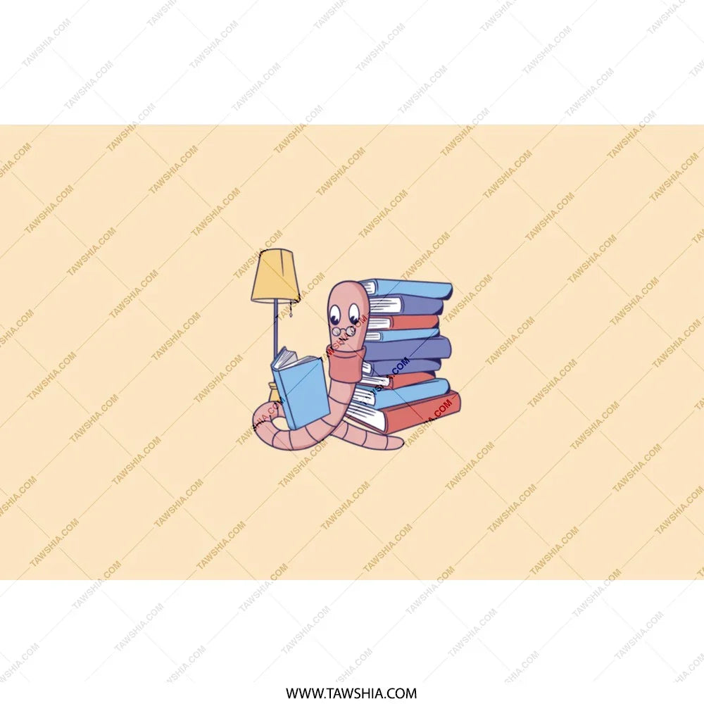 Charming Worm Cartoon Bookmark Graphic product