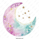 Crescent Moon Pinback Button, Watercolor Moon Stars Button, Celestial Art Pin, Cute Backpack Button, Trendy Aesthetic Badge, Gift Idea - Tawshia