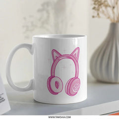 Cute Cat Ears Headphones Design Mug product
