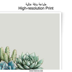 Succulent Photographic Prints, Leopard Print Planter, Desert Cactus, Boho Wall Art, Trendy Home Decor, Minimalist Plant Art - Tawshia