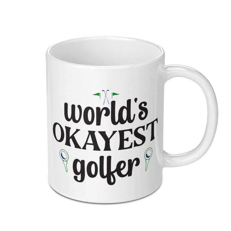 Funny Golfer Mug, Worlds Okayest Golfer Coffee Mug, Golf Lover Gift, Golf Player Mug, Golfing Mug, Golf Gift, Coffee Mug for Golfers - Tawshia
