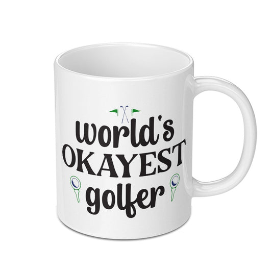 Funny Golfer Mug, Worlds Okayest Golfer Coffee Mug, Golf Lover Gift, Golf Player Mug, Golfing Mug, Golf Gift, Coffee Mug for Golfers - Tawshia