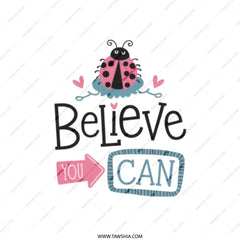 Believe You Can Ladybug Tote Bag, Motivational Tote, Inspirational Tote, Cute Ladybug Bag, Positive Affirmation Bag, Gift For Her - Tawshia
