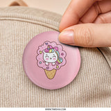 Cute Unicorn Ice Cream Pinback Button, Kawaii Style Button, Pastel Unicorn Badge, Fun Unicorn Pin, Unique Lapel Pin, Gift for Unicorn Lovers - Tawshia