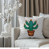 Cactus Pillow, Desert Plant Decor, Southwestern Home, Cute Potted Cacti, Succulent Art, Floral Throw Pillow, Housewarming Gift, Southwestern - Tawshia