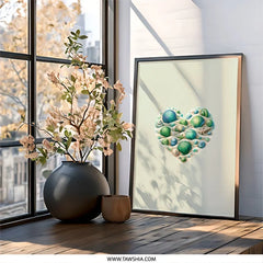 Seashell Heart Wall Art, Beach Decor, Coastal Art Print, Ocean Lover Gift, Nautical Wall Decor, Seashell Art, Beach House Art - Tawshia