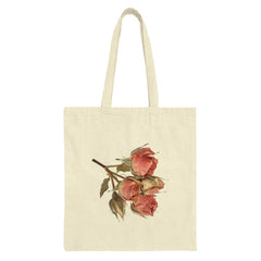 Floral Tote Bag, Rose Flower Bag, Botanical Print, Gift for Gardener, Aesthetic Bag, Everyday Bag, Eco Friendly Bag, Reusable Shopping Bag - Tawshia