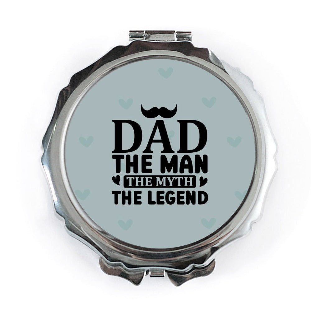 Dad The Man The Myth The Legend Pocket Mirror, Fathers Day Gift, Gift for Dad, Pocket Mirror for Men, Birthday Gift for Dad - Tawshia