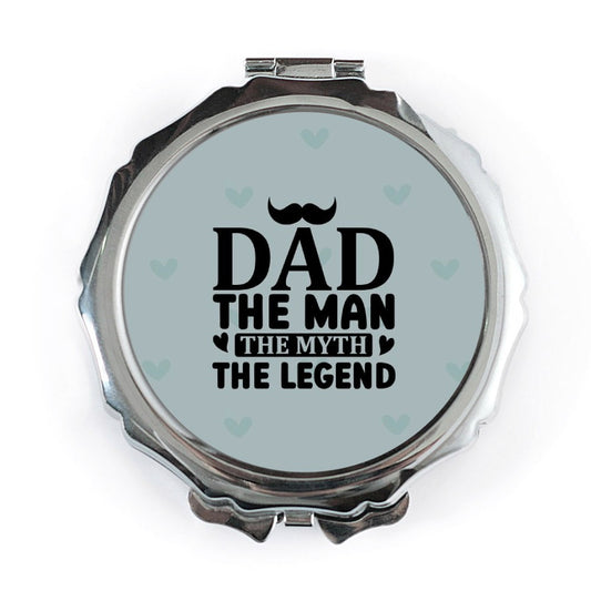 Dad The Man The Myth The Legend Pocket Mirror, Fathers Day Gift, Gift for Dad, Pocket Mirror for Men, Birthday Gift for Dad - Tawshia