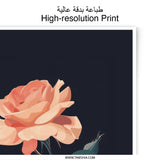 Peach Rose Photographic Print, Floral Art Print, Botanical Wall Art, Dark Background, Home Decor, Fine Art Print, Gift Idea - Tawshia
