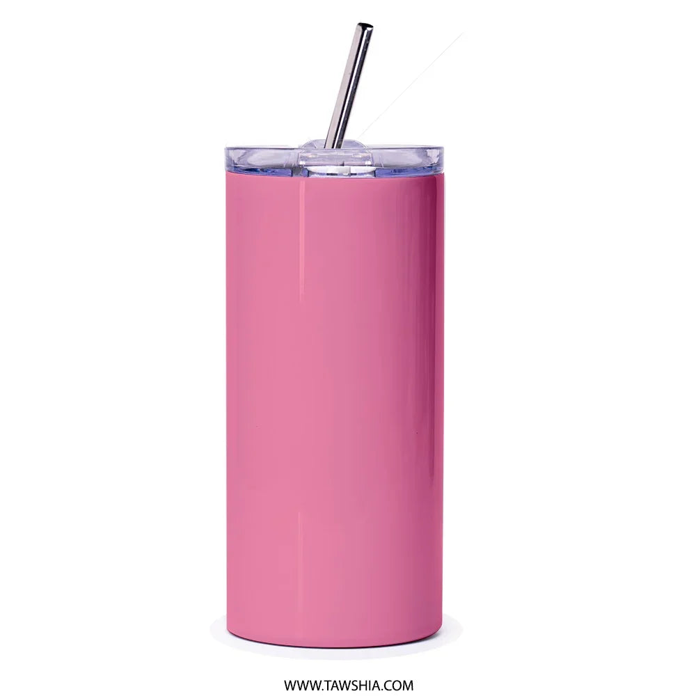 Pink Travel Mug with Straw Tumbler Drinkware product type