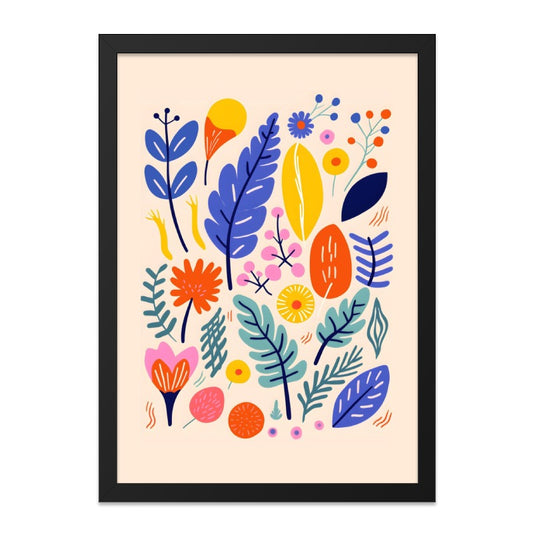 Colorful Floral Wall Art, Botanical Print, Modern Home Decor, Abstract Flower Art, Vibrant Wall Decor, Unique Gift Idea - Tawshia