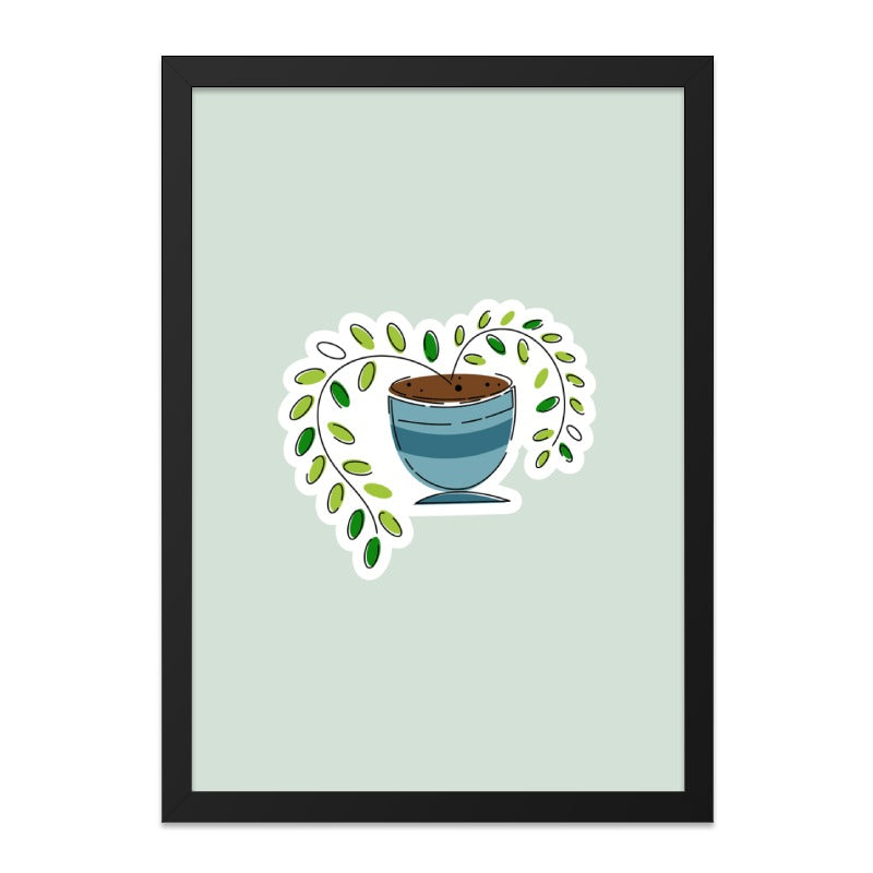 Plant Wall Art, Cute Potted Plant Decor, Modern Home Art, Botanical Illustration Print, Minimalist Wall Decor - Tawshia
