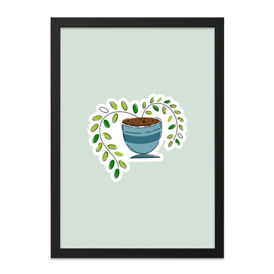 Plant Wall Art, Cute Potted Plant Decor, Modern Home Art, Botanical Illustration Print, Minimalist Wall Decor - Tawshia