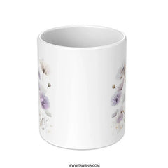 Floral Mug, Purple Poppy Mug, Flower Mug, Botanical Mug, Watercolor Floral Mug, Coffee Mug, Tea Mug, Gift Idea - Tawshia