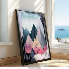 Abstract Mountain Wall Art, Geometric Landscape Print, Modern Home Decor, Minimalist Art Print, Contemporary Wall Decor, Scandi Inspired Art - Tawshia