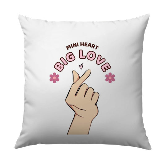 Mini Heart Big Love Pillow, Korean Finger Heart Pillow, K Pop Heart Gift, Trendy Aesthetic Pillow, Cute Throw Pillow, Home Decor - Tawshia