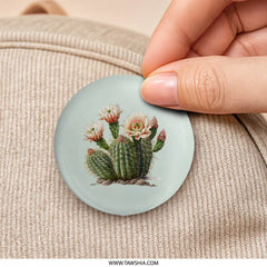 Cactus Pinback, Floral Pin, Desert Plant, Succulent Gift, Nature Lover, Botanical Badge, Flower Pinback, Cute Pin, Unique Pin, Garden Decor - Tawshia